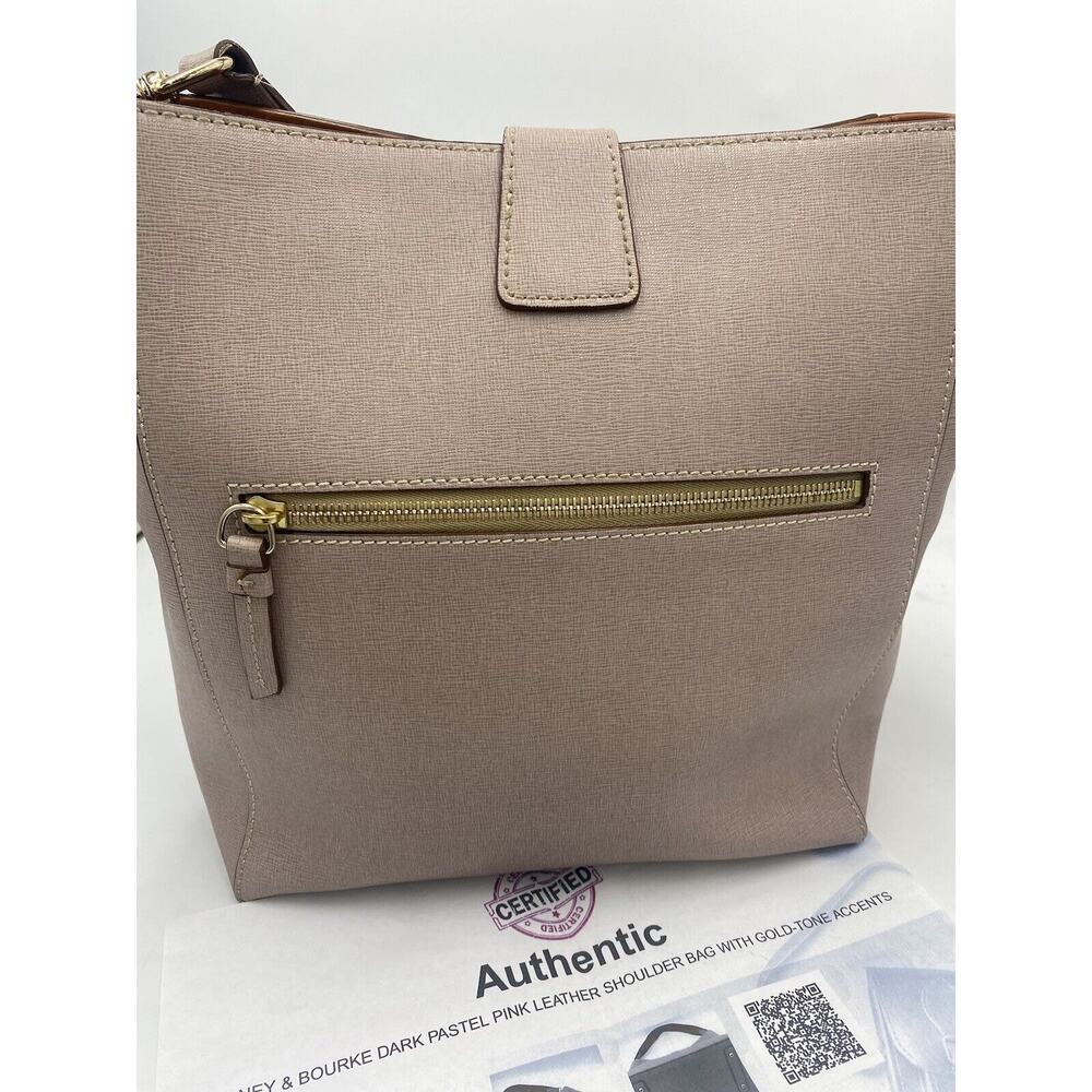 Dooney & Bourke Authenticated Ashby Saffiano Dk Pastel Pink Leather Shoulder Bag - Picture 8 of 9